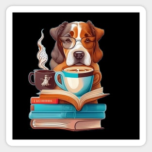 Books And Coffee And Dogs And Social Justice Sticker